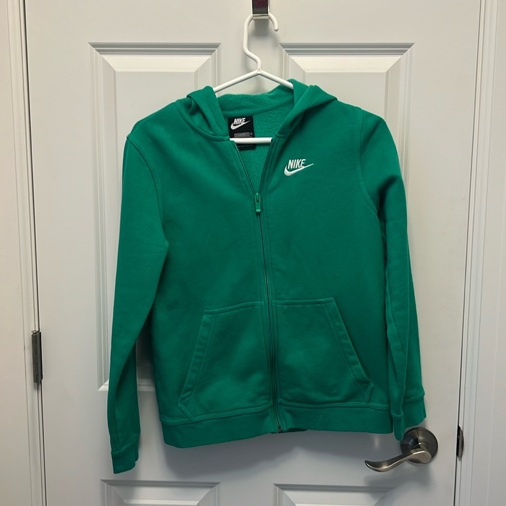 Nice zip hoodie- green- boys L